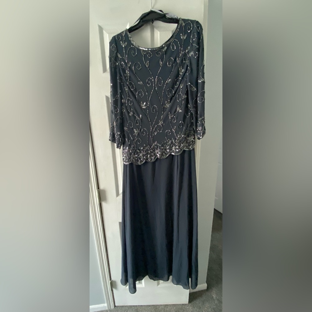 J Kara - gray/gun metal metallic mother of the bride/groom dress- size 12
